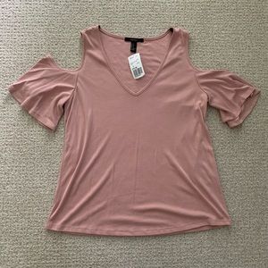 Forever 21 Blush Pink Cold Shoulder Top